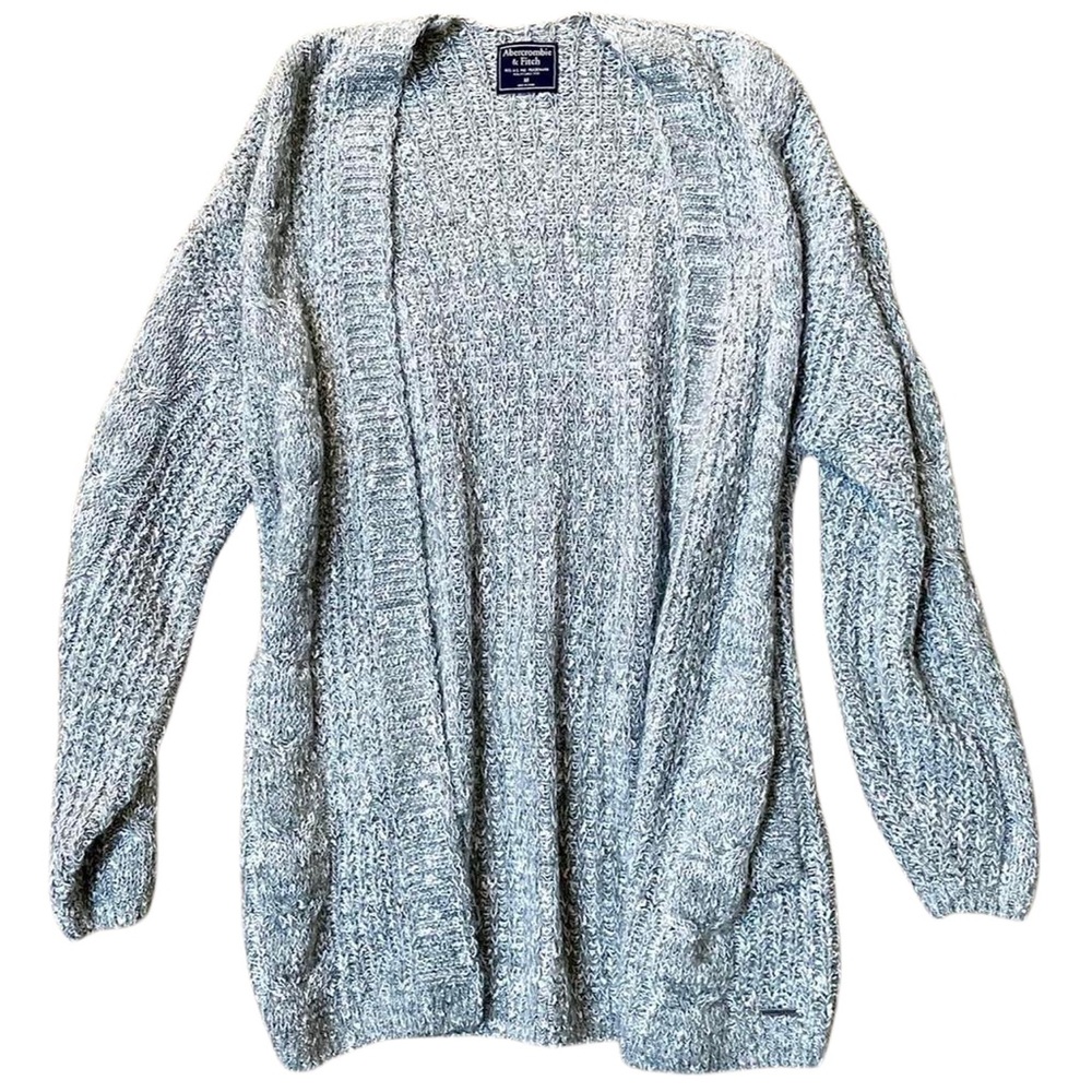 Abercrombie & Fitch Chunky Cable Knit Gray Cardigan - Picture 1 of 3